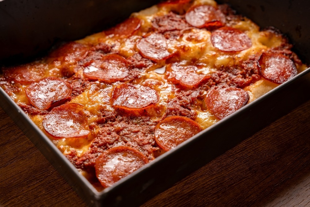 Detroit style pizza