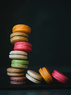 Lobby macarons black background