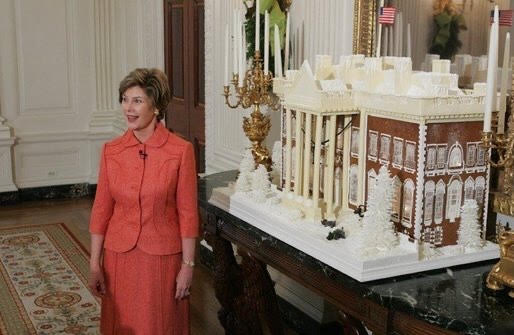 The White House Gingerbread House with former First Lady, Laura Bush