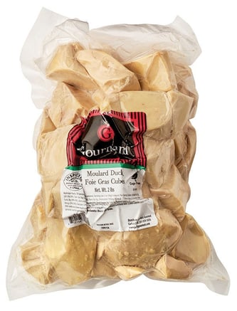 Individually quick frozen (IQF) foie gras cubes