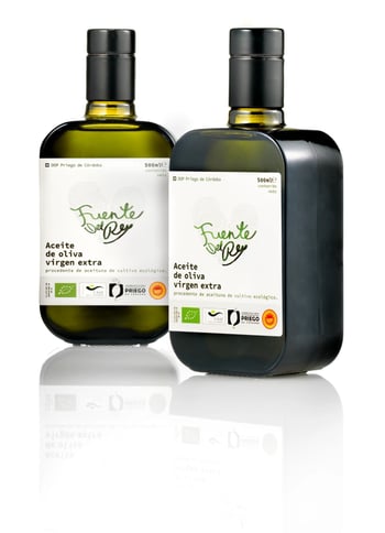 two bottles of gourmet olive oil