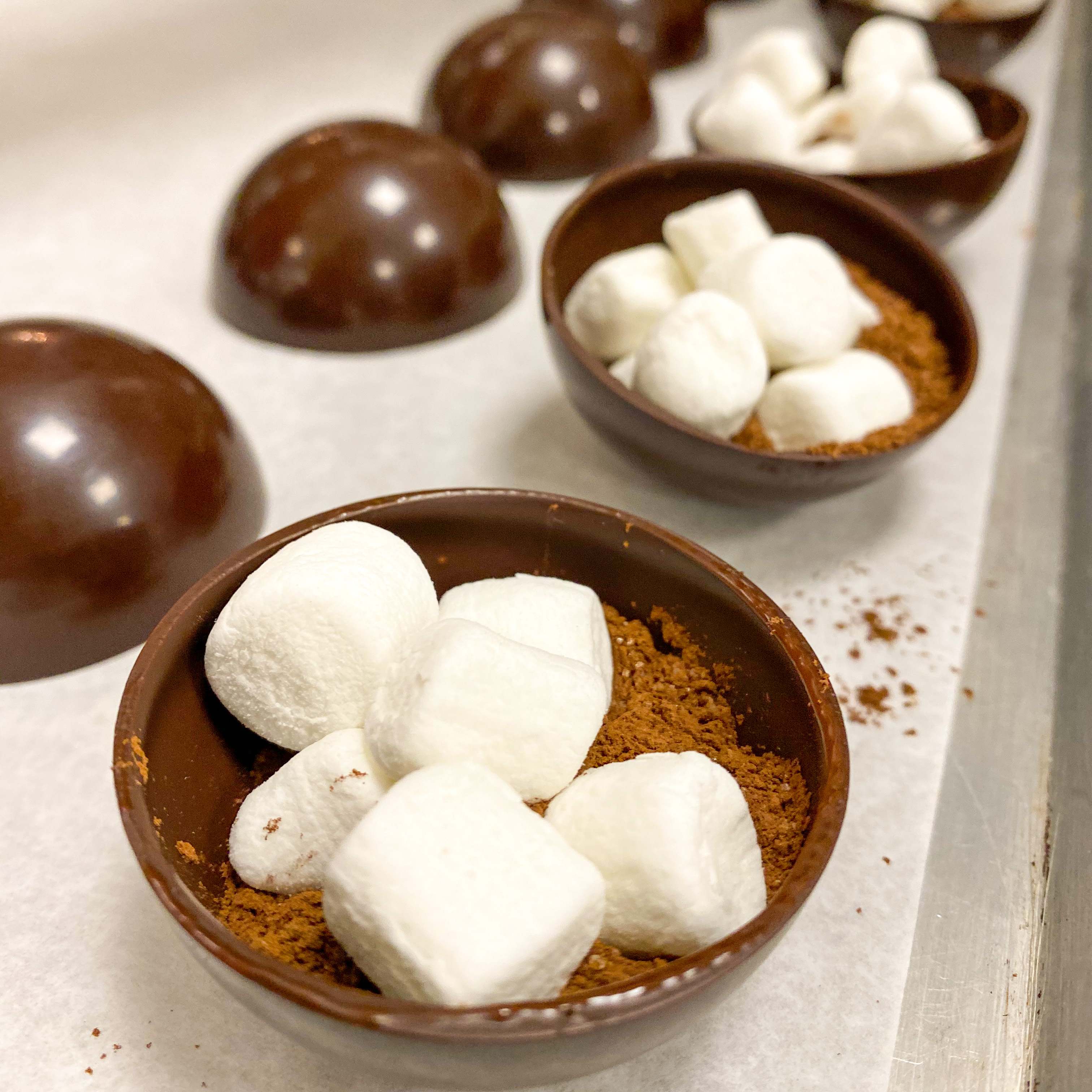 cocoa powder and marshmellows